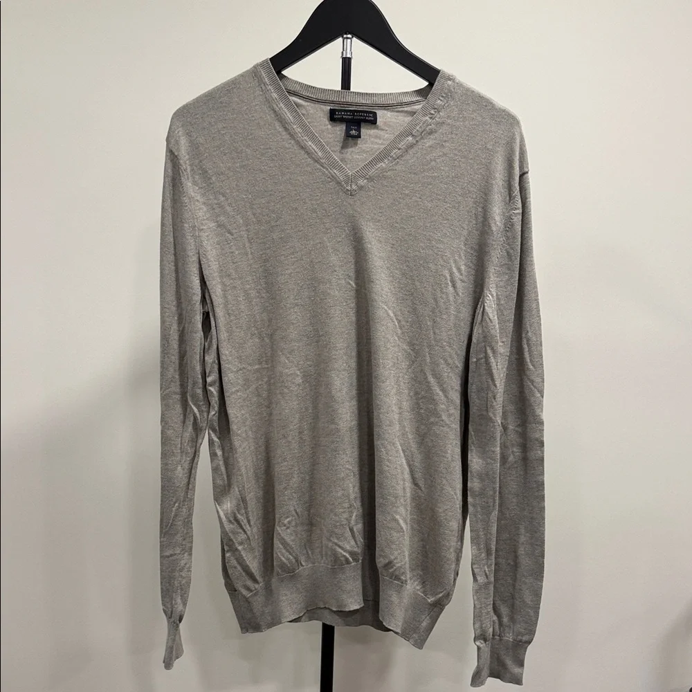 Banana Republic Men's Silk Cotton Cashmere Classy Stylish V-Neck Sweater Size L